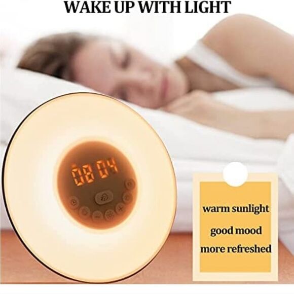 Wake up alarm clock sunrise/sunset night light touch control - Picture 6 of 10